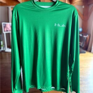 Huk Men's Vibrant Green Long Sleeve Tee